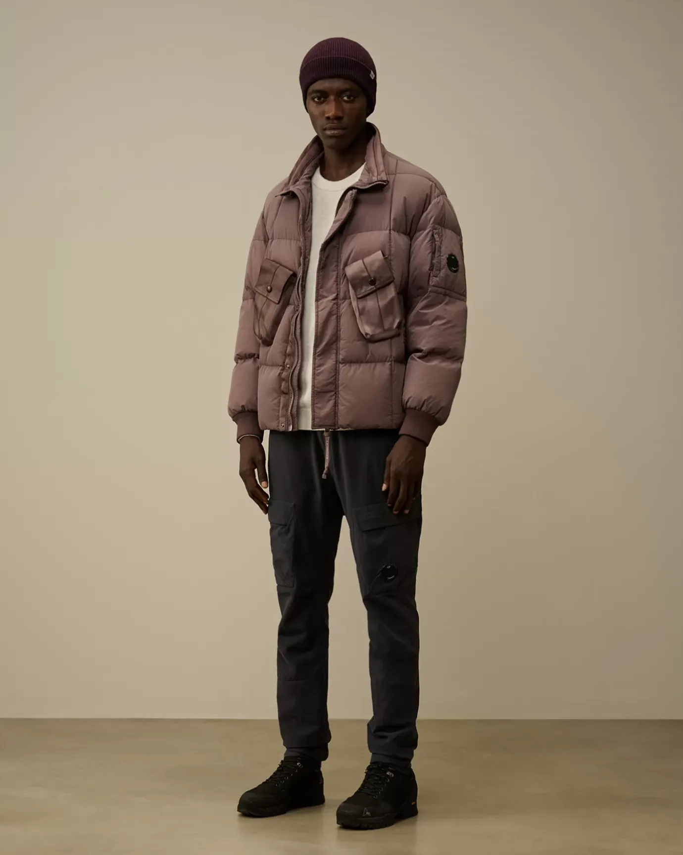 Jacket & Coats<C.P. Company Flatt Nylon Short Down Jacket Purple Dove