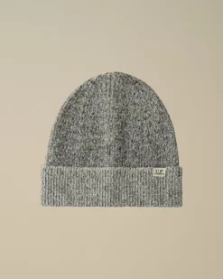 Hats<C.P. Company Fleece Knit Beanie Black Melange