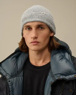 Hats<C.P. Company Fleece Knit Beanie Black Melange