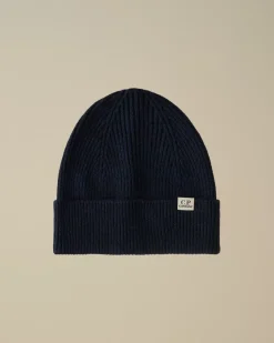 Hats<C.P. Company Fleece Knit Beanie Estate Blue
