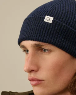 Hats<C.P. Company Fleece Knit Beanie Estate Blue