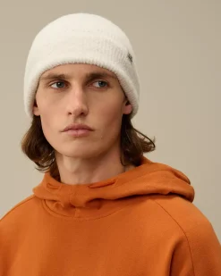 Hats<C.P. Company Fleece Knit Beanie White Melange