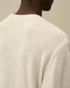 Jumpers<C.P. Company Fleece Knit Crewneck Vanisé Lens Knit White Melange
