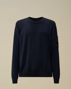 Jumpers<C.P. Company Fleece Knit Crewneck Vanisé Lens Knit Estate Blue