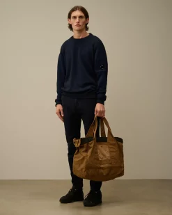 Jumpers<C.P. Company Fleece Knit Crewneck Vanisé Lens Knit Estate Blue