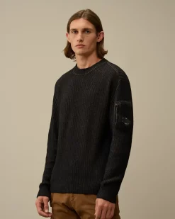 Jumpers<C.P. Company Fleece Knit Crewneck Vanisé Knit Walnut – Beige