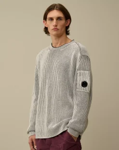 Jumpers<C.P. Company Fleece Knit Crewneck Vanisé Knit Black Melange