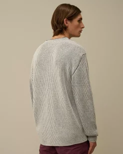 Jumpers<C.P. Company Fleece Knit Crewneck Vanisé Knit Black Melange