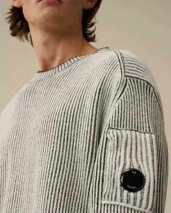 Jumpers<C.P. Company Fleece Knit Crewneck Vanisé Knit Black Melange