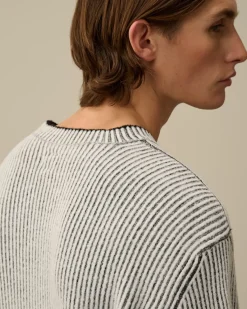 Jumpers<C.P. Company Fleece Knit Crewneck Vanisé Knit Black Melange