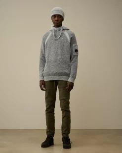 Jumpers<C.P. Company Fleece Knit Hooded Knit Black Melange