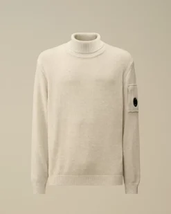 Jumpers<C.P. Company Fleece Knit Turtleneck Knit White Melange