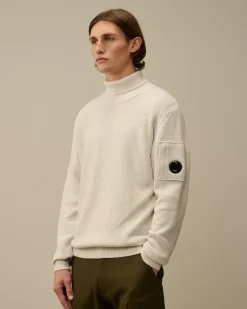 Jumpers<C.P. Company Fleece Knit Turtleneck Knit White Melange