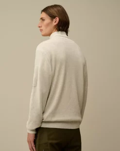 Jumpers<C.P. Company Fleece Knit Turtleneck Knit White Melange