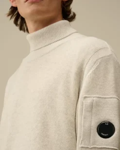 Jumpers<C.P. Company Fleece Knit Turtleneck Knit White Melange