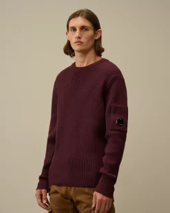 Jumpers<C.P. Company Full Rib Crew Neck Knit Potent Purple