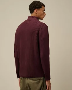 Jumpers<C.P. Company Full Rib Half Zipped Knit Potent Purple