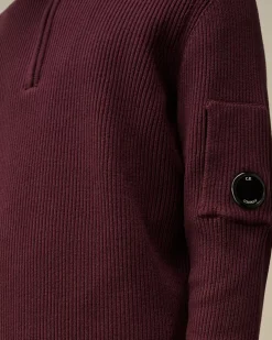 Jumpers<C.P. Company Full Rib Half Zipped Knit Potent Purple