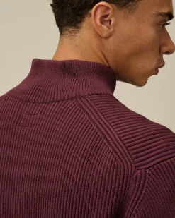 Jumpers<C.P. Company Full Rib Half Zipped Knit Potent Purple