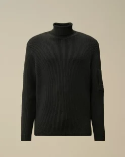 Jumpers<C.P. Company Full Rib Turtleneck Knit Black Sand