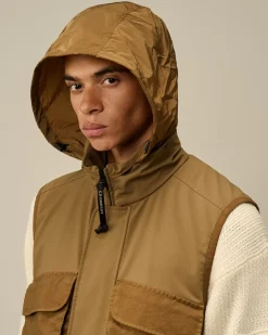 Jacket & Coats<C.P. Company GD Shell Mixed Lens Vest Toffee – Beige
