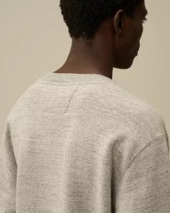 Sweatshirts<C.P. Company Japanese Mélange Fleece Logo Crewneck Sweatshirt Greystone Melange