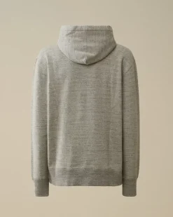 Sweatshirts<C.P. Company Japanese Mélange Fleece Logo Hooded Sweatshirt Greystone Melange