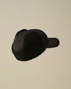 Clothing 10-14|Clothing 4-8<C.P. Company Kids Nylon Mixed Earflap Cap Black