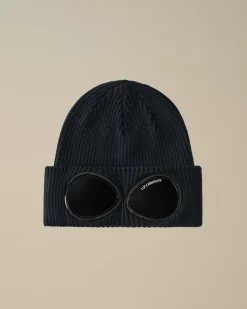 Clothing 10-14|Clothing 4-8<C.P. Company Kids Wool Knit Goggle Beanie Total Eclipse – Blue