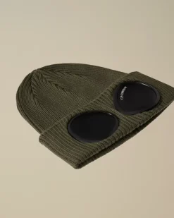 Clothing 4-8|Clothing 10-14<C.P. Company Kids Wool Knit Goggle Beanie Grape Leaf – Green