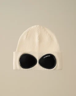 Clothing 10-14|Clothing 4-8<C.P. Company Kids Wool Knit Goggle Beanie Gauze White