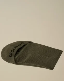 Clothing 10-14|Clothing 4-8<C.P. Company Kids Wool Knit Logo Balaclava Grape Leaf – Green