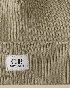 Clothing 10-14|Clothing 4-8<C.P. Company Kids Wool Knit Logo Beanie Vintage Khaki – Beige