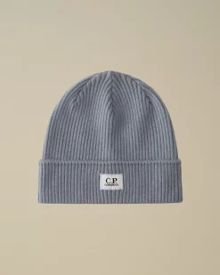 Clothing 10-14|Clothing 4-8<C.P. Company Kids Wool Knit Logo Beanie Flint Stone – Blue