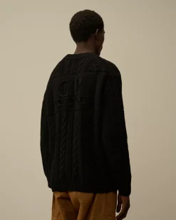Jumpers<C.P. Company Lambswool Crewneck Logo Knit Black