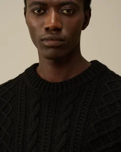 Jumpers<C.P. Company Lambswool Crewneck Logo Knit Black