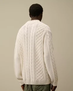 Jumpers<C.P. Company Lambswool Funnel Neck Knit Gauze White