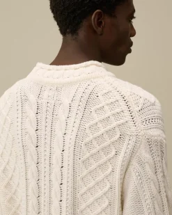 Jumpers<C.P. Company Lambswool Funnel Neck Knit Gauze White