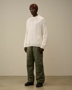 Jumpers<C.P. Company Lambswool Funnel Neck Knit Gauze White