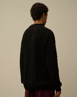 Jumpers<C.P. Company Lambswool Funnel Neck Knit Black