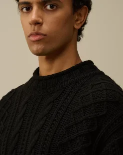 Jumpers<C.P. Company Lambswool Funnel Neck Knit Black
