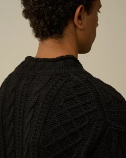 Jumpers<C.P. Company Lambswool Funnel Neck Knit Black
