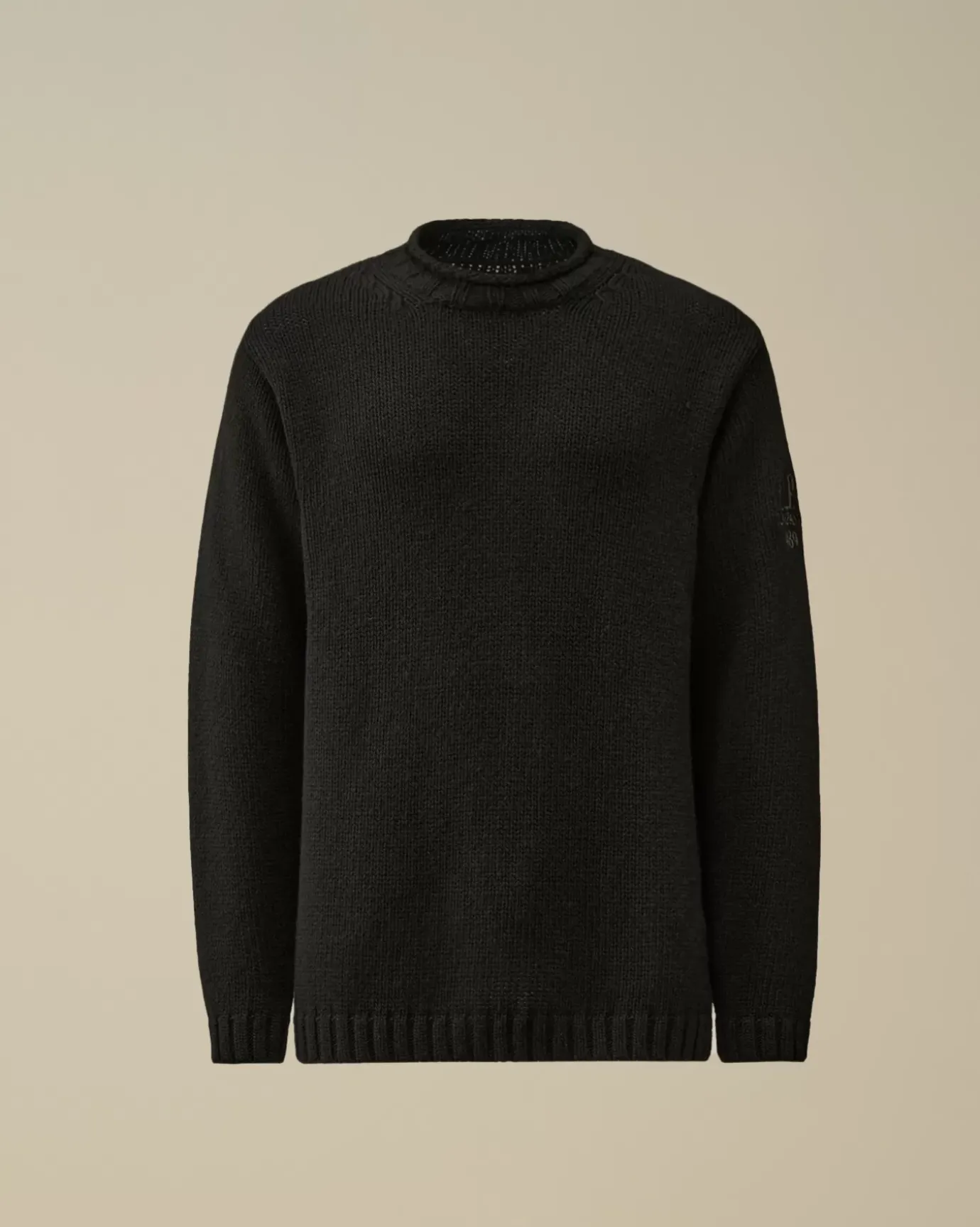 Jumpers<C.P. Company Lambswool GRS Boxy Crew Neck Knit Black
