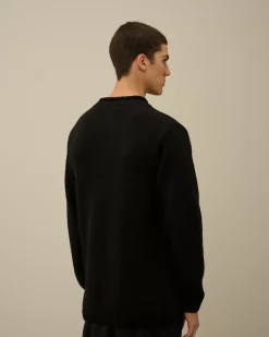 Jumpers<C.P. Company Lambswool GRS Boxy Crew Neck Knit Black