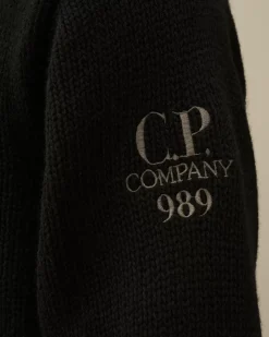 Jumpers<C.P. Company Lambswool GRS Boxy Crew Neck Knit Black