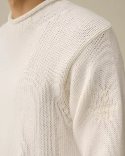 Jumpers<C.P. Company Lambswool GRS Boxy Crew Neck Knit Gauze White