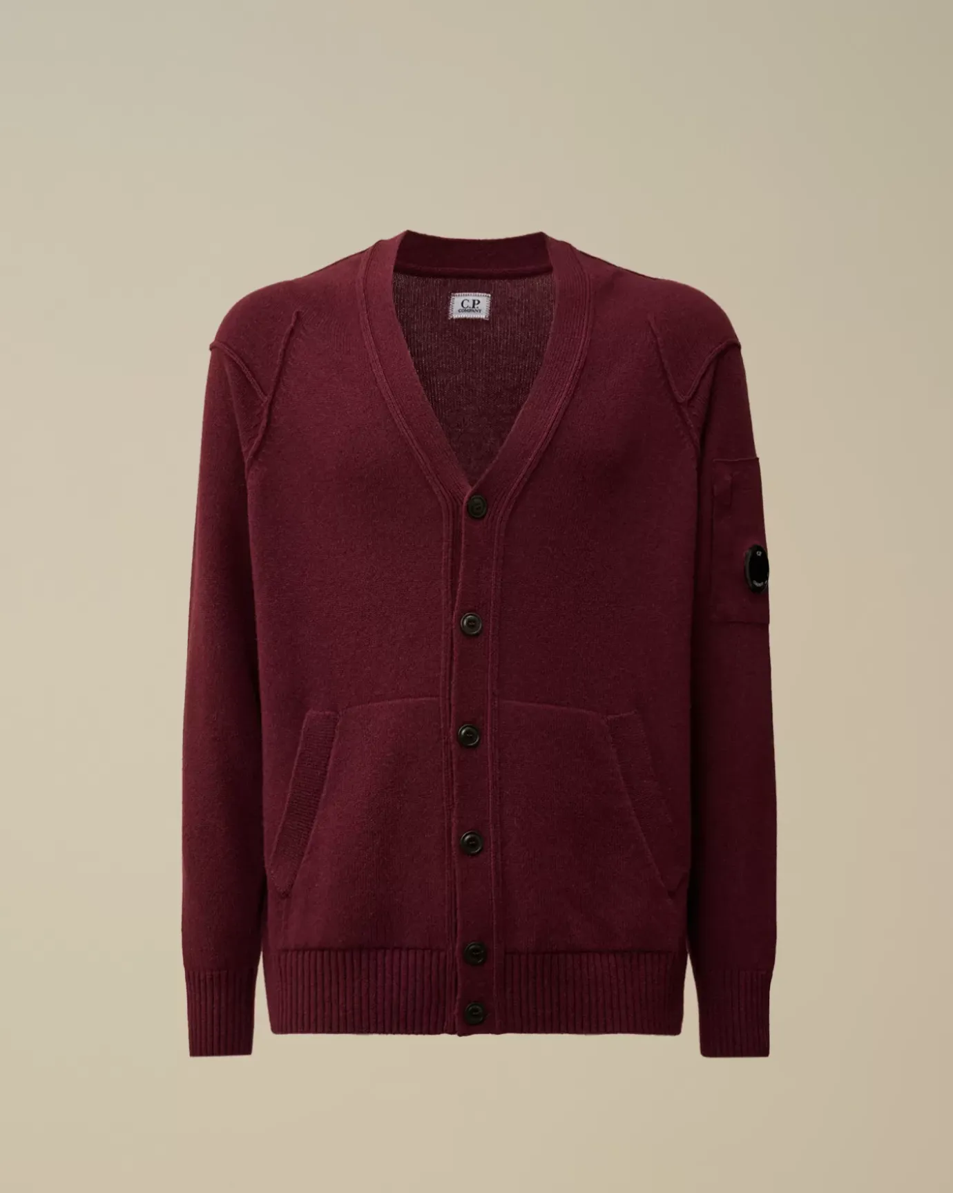Jumpers<C.P. Company Lambswool GRS Buttoned Cardigan Potent Purple