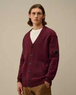 Jumpers<C.P. Company Lambswool GRS Buttoned Cardigan Potent Purple
