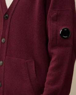 Jumpers<C.P. Company Lambswool GRS Buttoned Cardigan Potent Purple