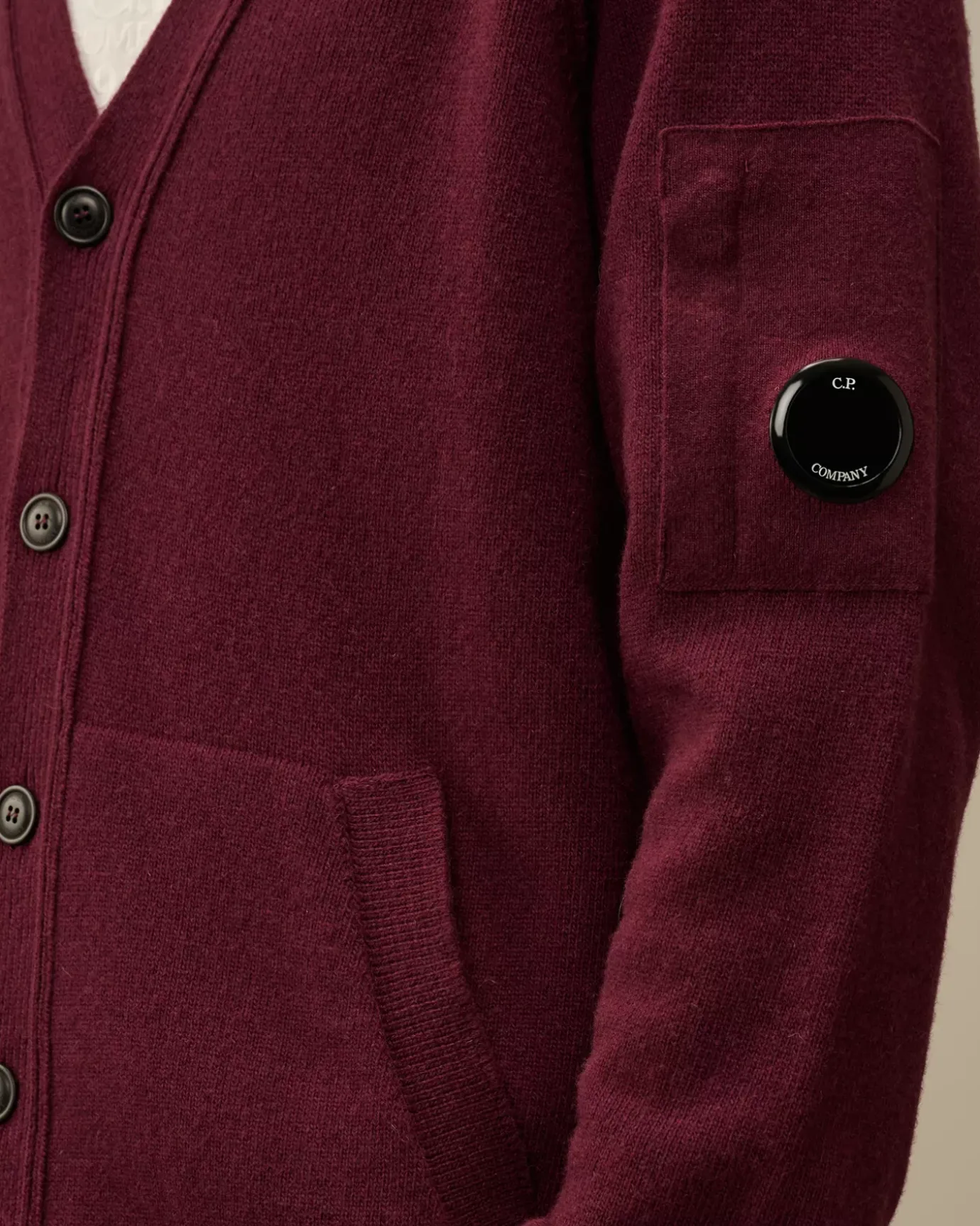 Jumpers<C.P. Company Lambswool GRS Buttoned Cardigan Potent Purple